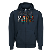Navy small town mama Zipper Hoodie - CowhideDigitalArt