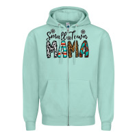 Seafoam small town mama Zipper Hoodie - CowhideDigitalArt
