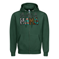 Sports Green small town mama Zipper Hoodie - CowhideDigitalArt
