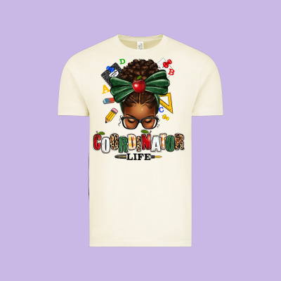 Educational Coordinator Life Afro Messy Bun Vintage Tee Designed By Texasbilliewilder