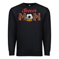 Black soccer mom with ball and sunflower Premium Sweatshirt - Artiststas