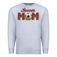 Heather Grey soccer mom with ball and sunflower Premium Sweatshirt - Artiststas