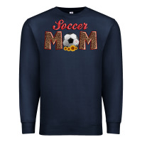 Navy soccer mom with ball and sunflower Premium Sweatshirt - Artiststas