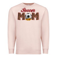Pale Pink soccer mom with ball and sunflower Premium Sweatshirt - Artiststas