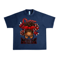 Navy cheer mom afro messy bun Urban Heavy Tee - texasbilliewilder
