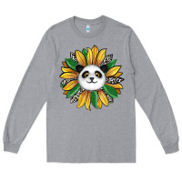 Heather Grey panda sunflower Long Sleeve Tee - RanaPortraitStore