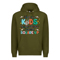 Army Green i love my kids but sometimes i wanna square up Premium Hoodie - MaliasSmallBusiness