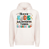 Pale Pink i love my kids but sometimes i wanna square up Premium Hoodie - MaliasSmallBusiness