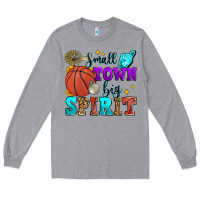 Heather Grey small town big spirit basketball Long Sleeve Tee - Zillion Design Studio