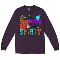 Plum small town big spirit basketball Long Sleeve Tee - Zillion Design Studio