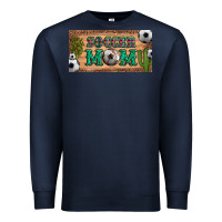 Navy soccer mom with ball and cactus and serape licanse plate Premium Sweatshirt - Artiststas