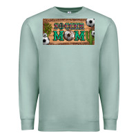 Seafoam soccer mom with ball and cactus and serape licanse plate Premium Sweatshirt - Artiststas
