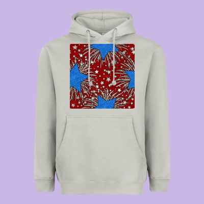 Glitter 4th Of July Seamless Pattern Heavyweight Hoodie Designed By Bundleandbundleshop