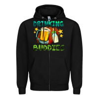 Black drinking buddies with baby bottle and beer Zipper Hoodie - HRA Design Shop