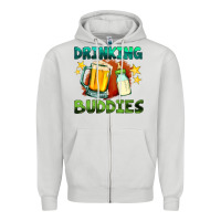 Dove Grey drinking buddies with baby bottle and beer Zipper Hoodie - HRA Design Shop