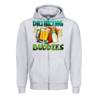 Heather Grey drinking buddies with baby bottle and beer Zipper Hoodie - HRA Design Shop
