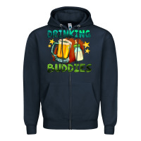 Navy drinking buddies with baby bottle and beer Zipper Hoodie - HRA Design Shop