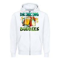 White drinking buddies with baby bottle and beer Zipper Hoodie - HRA Design Shop