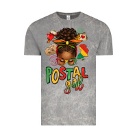 Cloud Rock juneteenth afro messy bun postal girl Vintage Tee - texasbilliewilder