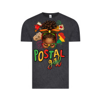 Vintage Black juneteenth afro messy bun postal girl Vintage Tee - texasbilliewilder