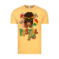 Vintage Mustard juneteenth afro messy bun postal girl Vintage Tee - texasbilliewilder