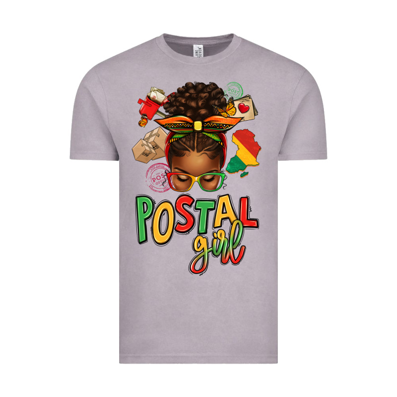Juneteenth Afro Messy Bun Postal Girl Vintage Tee by texasbilliewilder | Teevron
