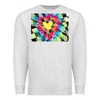 Oatmeal Heather tie dye hearth shaped race flag background 3200x2400 Premium Sweatshirt - AdoDesignShop
