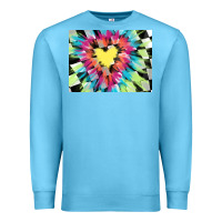 Ocean Blue tie dye hearth shaped race flag background 3200x2400 Premium Sweatshirt - AdoDesignShop
