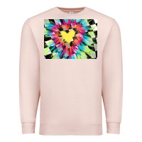 Pale Pink tie dye hearth shaped race flag background 3200x2400 Premium Sweatshirt - AdoDesignShop