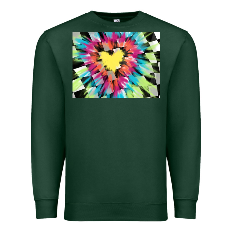 Tie Dye Hearth Shaped Race Flag Background 3200x2400 Premium Sweatshirt by AdoDesignShop | Teevron