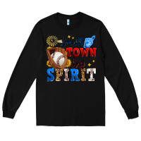 Black small town big spirit baseball Long Sleeve Tee - Zillion Design Studio