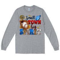 Heather Grey small town big spirit baseball Long Sleeve Tee - Zillion Design Studio