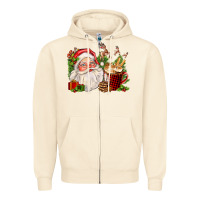 Sandshell santa and hot cocoa cup Zipper Hoodie - FaDigitalArtStudio