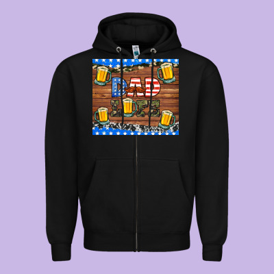Dad Life With Beers Zipper Hoodie Designed By Hra Design Shop