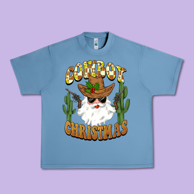 Cowboy Christmas Santa Urban Heavy Tee Designed By Barkaloodesign