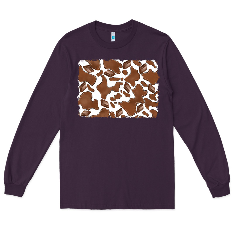 Distressed Chocolate Milkshake Cowhide Long Sleeve Tee by RanaPortraitStore | Teevron