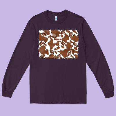 Distressed Chocolate Milkshake Cowhide Long Sleeve Tee Designed By Ranaportraitstore