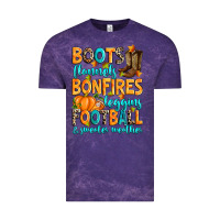 Cloud Purple Boots flannels bonfires leggins American Football Vintage Tee - RanaPortraitStore