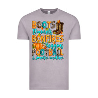 Boots Flannels Bonfires Leggins American Football Vintage Tee | Teevron