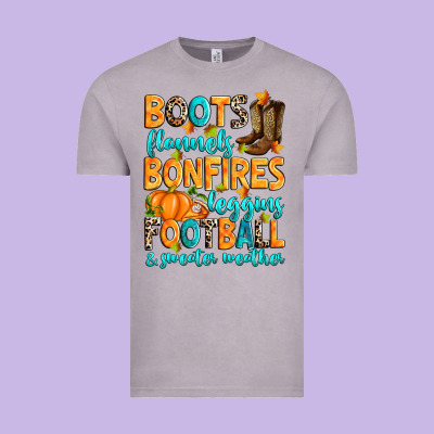 Vintage Tee Boots flannels bonfires leggins American Football