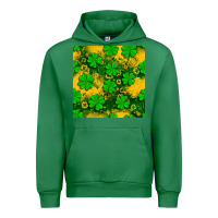 Emerald St. Patricks clover pattern digital paper Urban Hoodie - BundleAndBundleShop
