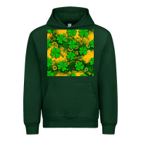 Forest Green St. Patricks clover pattern digital paper Urban Hoodie - BundleAndBundleShop