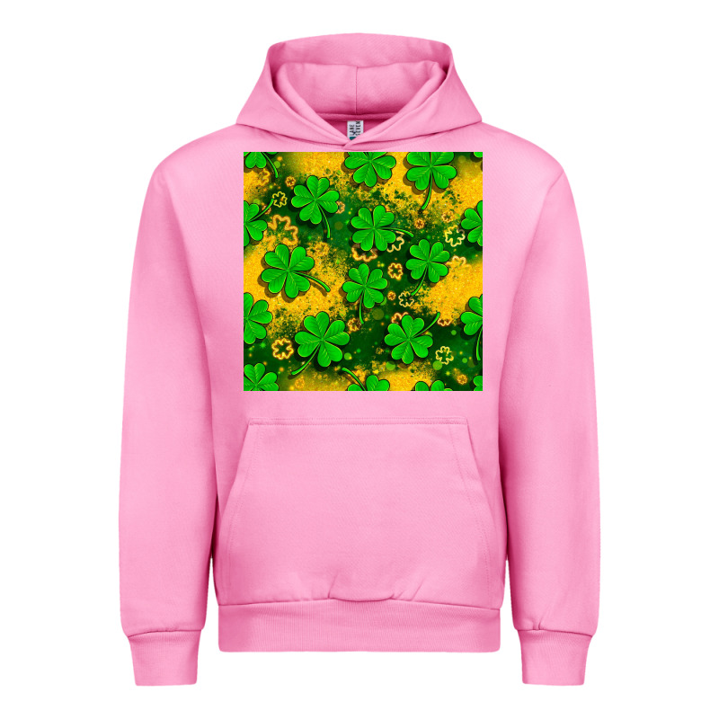 St. Patricks Clover Pattern Digital Paper Urban Hoodie by BundleAndBundleShop | Teevron