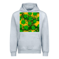Heather Grey St. Patricks clover pattern digital paper Urban Hoodie - BundleAndBundleShop