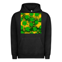 Pigment Black St. Patricks clover pattern digital paper Urban Hoodie - BundleAndBundleShop