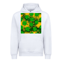White St. Patricks clover pattern digital paper Urban Hoodie - BundleAndBundleShop