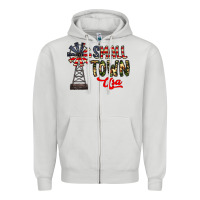 Dove Grey small town usa Zipper Hoodie - CowhideDigitalArt