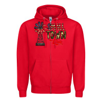Red small town usa Zipper Hoodie - CowhideDigitalArt