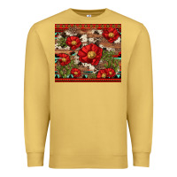 Antique Gold red flower and cactus with cowhide and aztec Premium Sweatshirt - Artiststas