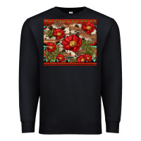 Black red flower and cactus with cowhide and aztec Premium Sweatshirt - Artiststas